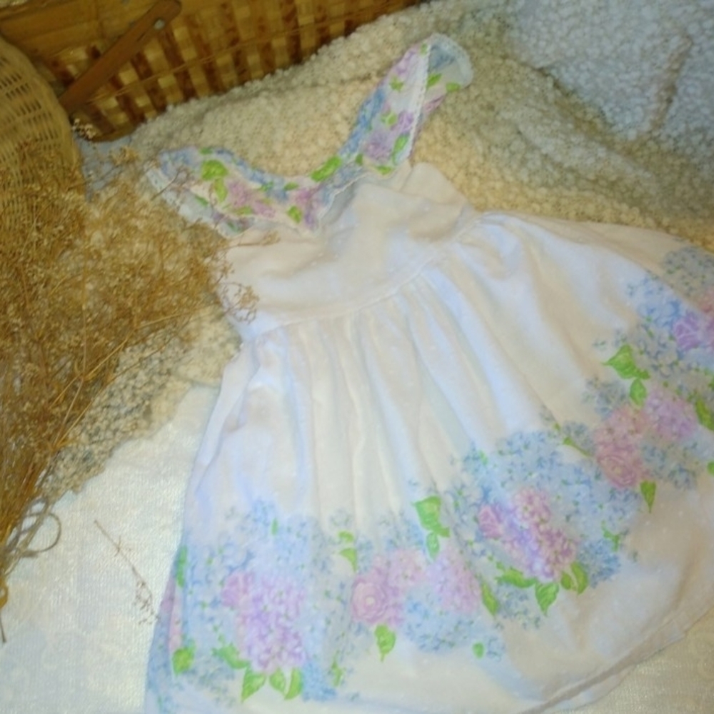 Tommy Bahama White Dress with Purple and Green Floral Design